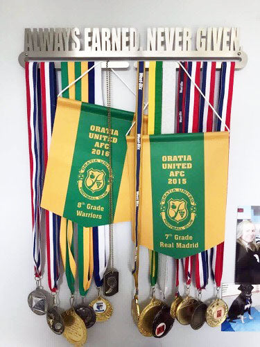 Always Earned Never Given Medal Display Hanger