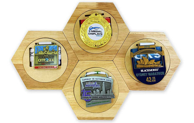 Wooden Hex (Honeycomb) Medal Display™