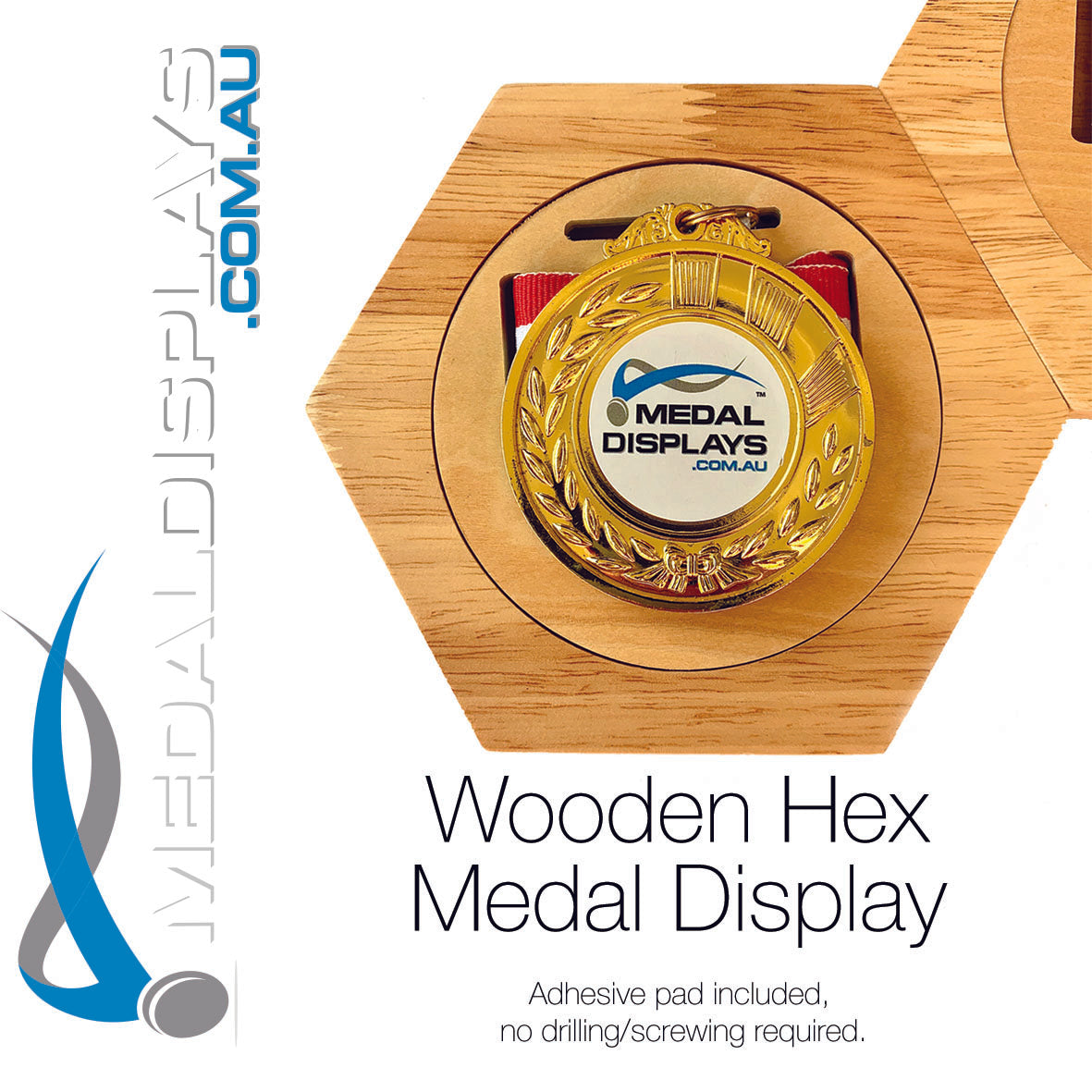 Wooden Hex (Honeycomb) Medal Display™