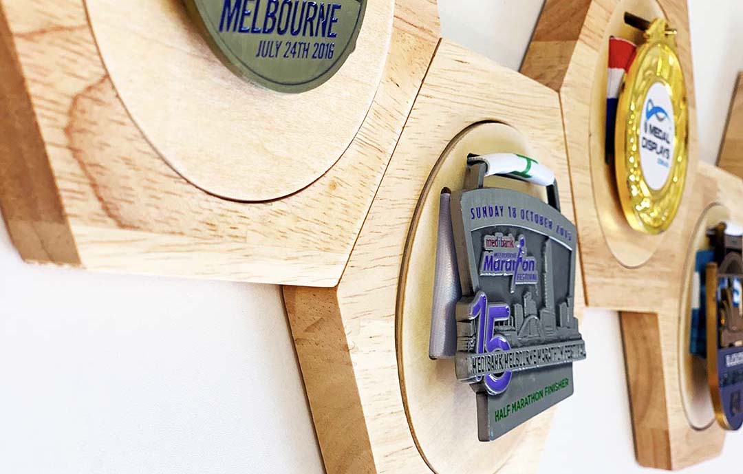 Wooden Hex (Honeycomb) Medal Display™