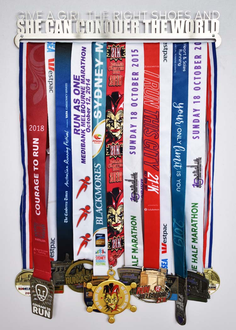 Medal Display Hanger - Give a Girl The Right Shoes and She Can Conquer The World™