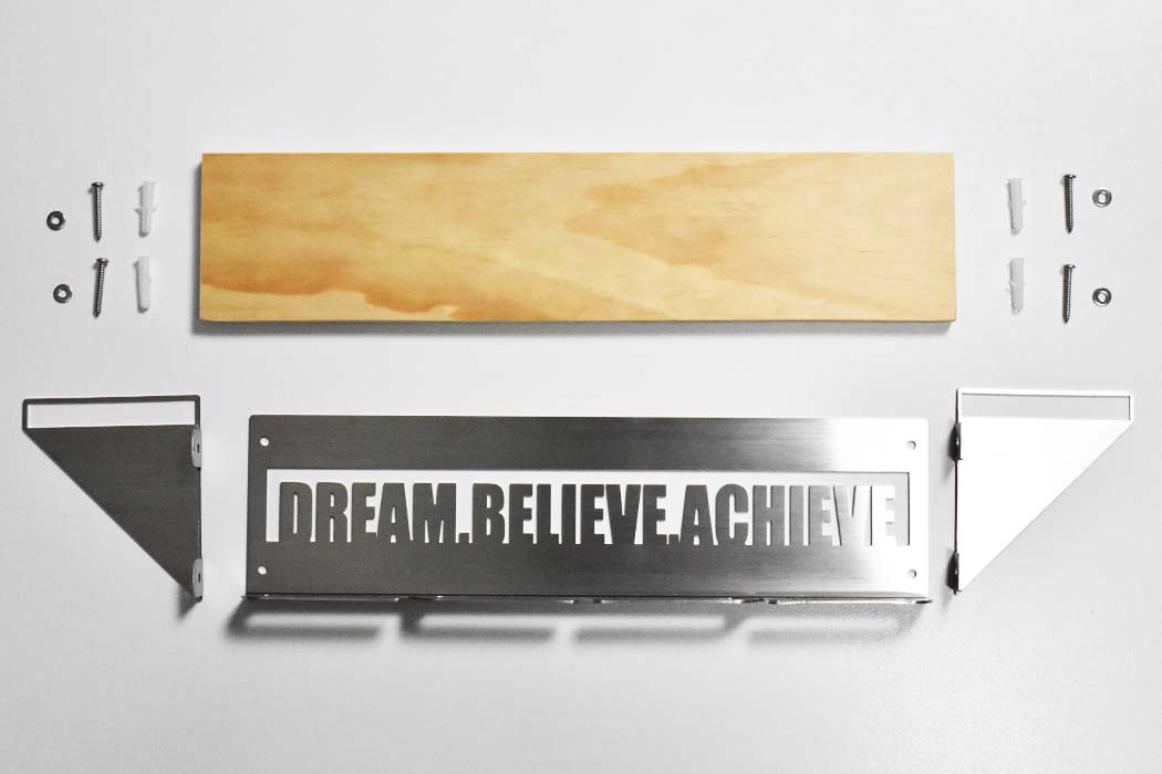 Wood Trophy Shelf with Medal Display Hanger - Dream Believe Achieve™