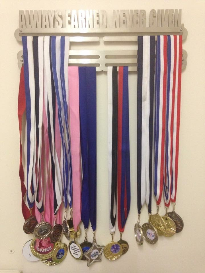 Always Earned Never Given Medal Display Hanger
