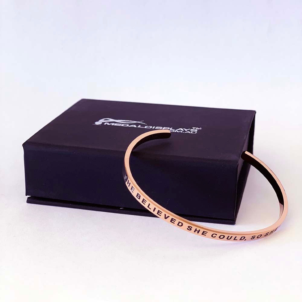 She Believed She Could So She Did Bracelet - Rose Gold / Stainless Steel