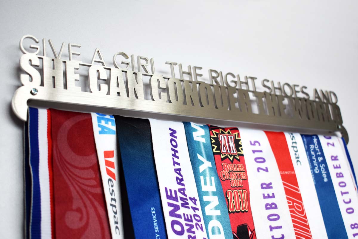 Medal Display Hanger - Give a Girl The Right Shoes and She Can Conquer The World™